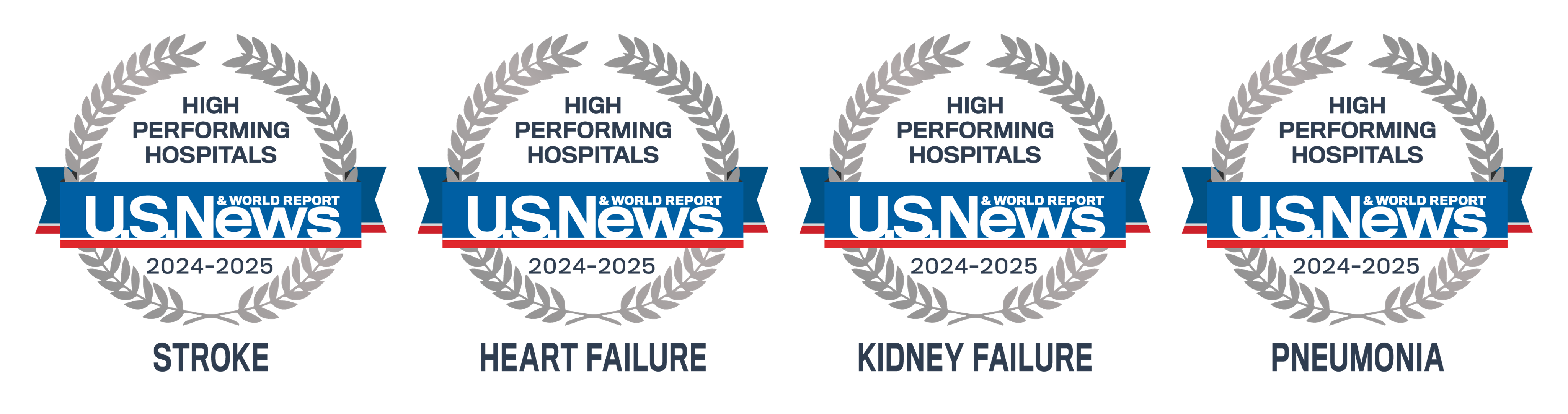 U.S. News & World Report high performing hospital logo.